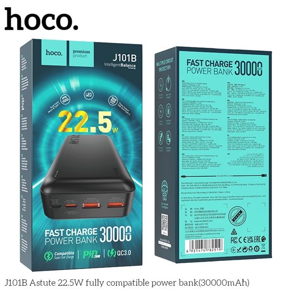 Pin Dự Phòng Hoco J101B - 30000mAh - Sạc Nhanh 22.5W