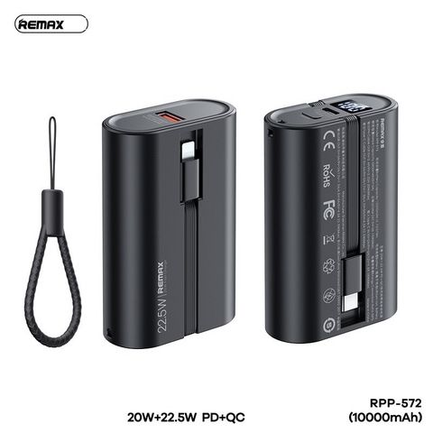 Pin Dự Phòng Remax RPP - 572 10000mAh Mini Kèm Dây Sạc Nhanh 22.5w