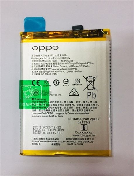 Pin Oppo 839 / Reno 6z 5G/ A95 5G Zin