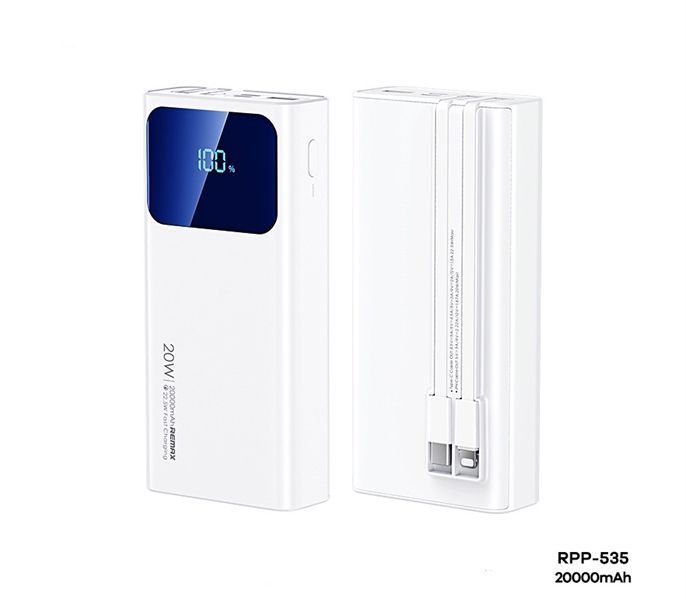 Pin Dự Phòng Remax RPP 535 20000mAh Kèm 2 Dây 22.5w+20w