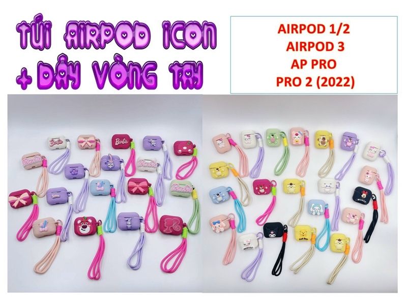 Bao Da Airpod Icon Kèm Dây Vòng Tay