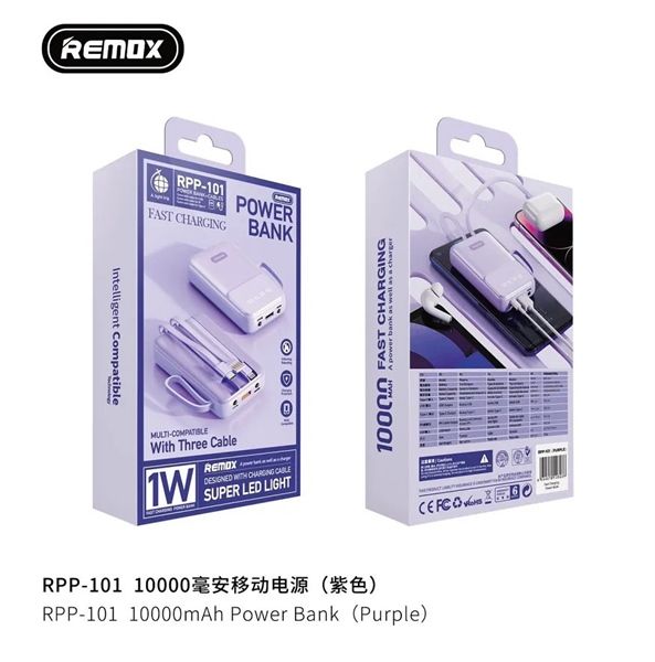 Pin Dự Phòng Remax RPP 101 10000mAh Kèm Dây (sl5-10)