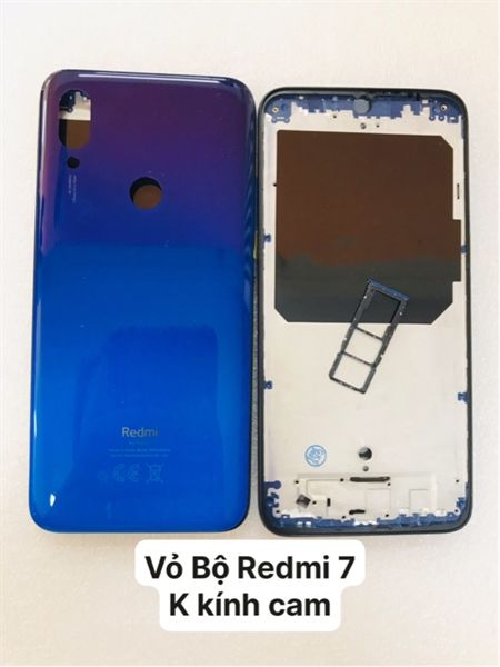 Vỏ Bộ Xiaomi Redmi 7 - Không Kính cam - Xanh