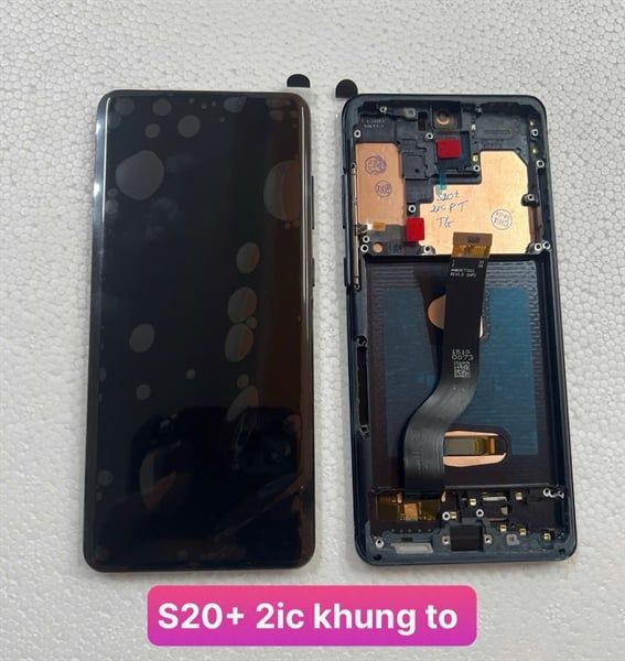 Màn Hình Samsung S20 Plus/ S20+ / G985F 2ic Khung Phôi To/ Oled ( cong ) - Đen