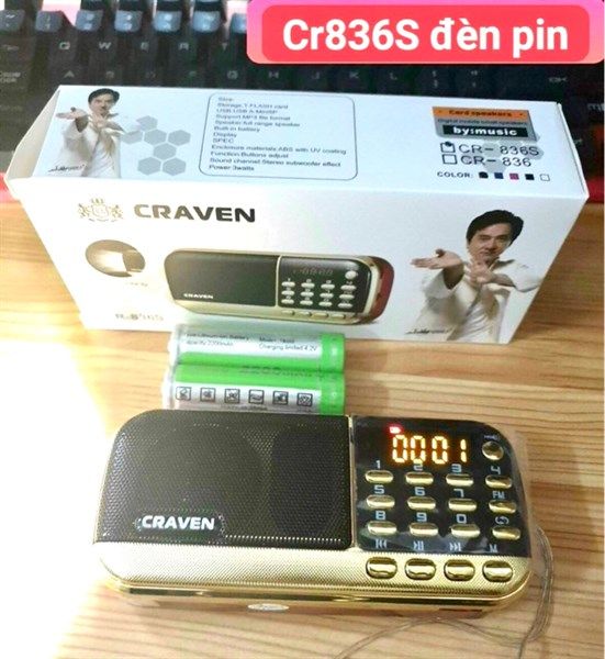 Loa Bluetooth Craven CR 836S - FM + Đèn / loa pháp