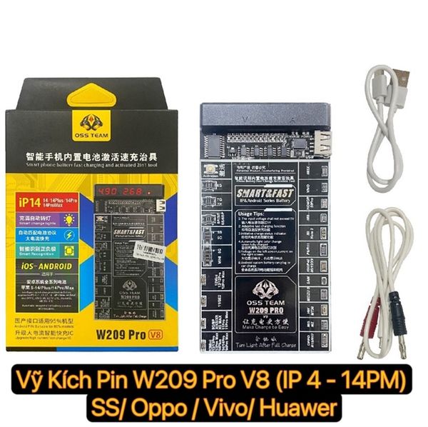 Vỹ Kích Pin W209 Pro V8 (IP4-14PM- SS-Oppo-Huawei-Vivo)