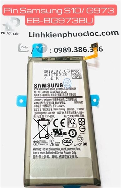 Pin Samsung S10 (2019) / G973(EB-BG973ABU) 3400mAh Zin CTY