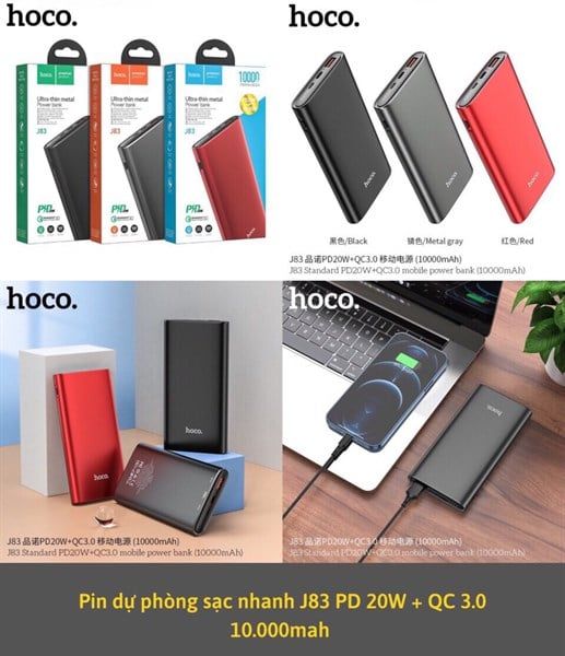 Pin Dự Phòng Hoco J83 - 10000mAh - Sạc Nhanh 20W