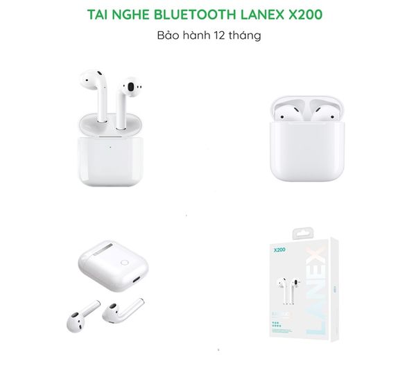Tai Nghe Airpod Lanex X200 /Cảm Ứng 2 Bên/ Có Mic