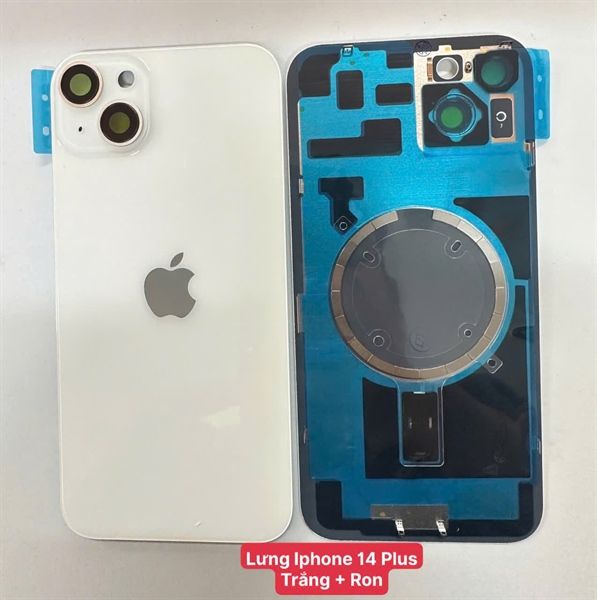 Lưng Iphone 14 Plus Zin - Trắng (+ Ron Cam )