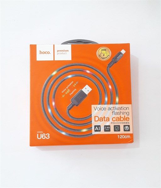 Cáp Sạc USB.IPHONE Hoco U63 - dây led -1.2m - Tự Ngắt