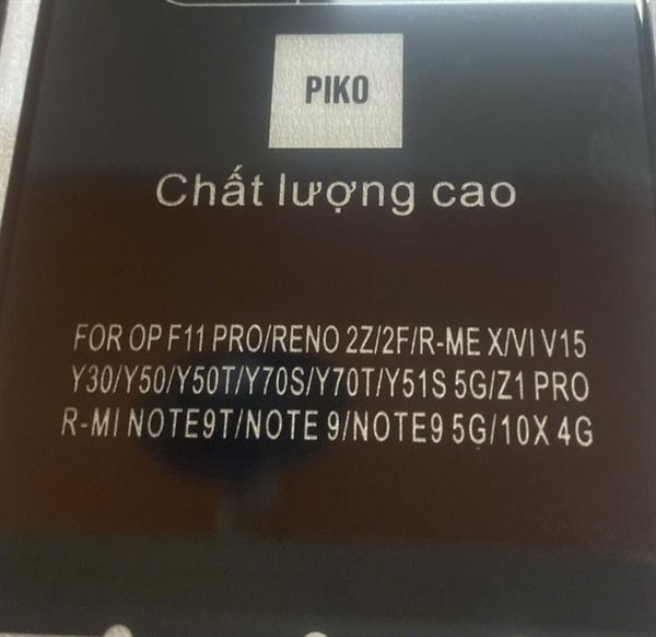 17 Cường Lực Piko: F11 Pro/ Reno 2Z/ 2F/ Vivo V15/ Y30/ Y50/ Y50T/ Y70S/ Y70T/ Y51S 5G/ Z1 Pro/ R - MI note 9T/ note 9/ note 9 5G/ 10X 4G