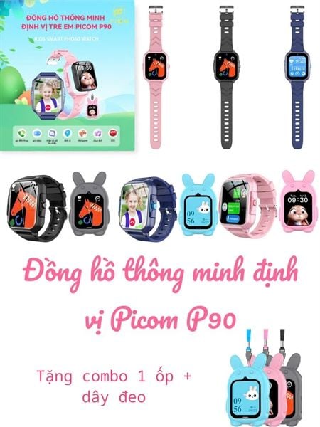 Đồng Hồ Thông Minh Định Vị PICOM P90: Lắp Sim Nghe Gọi Độc Lập, Video call+ tải ứng dụng + định vị + xem phim + lướt web + chơi game