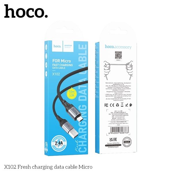 Cáp Sạc USB.MICRO - Hoco X102 - 2.4A - dây dù