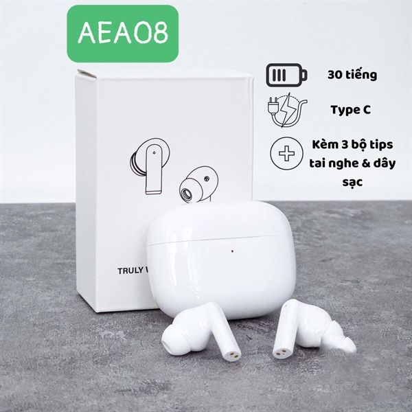 Tai Nghe Airpod AEA08 ( bản nội địa, âm thanh hay, pin )