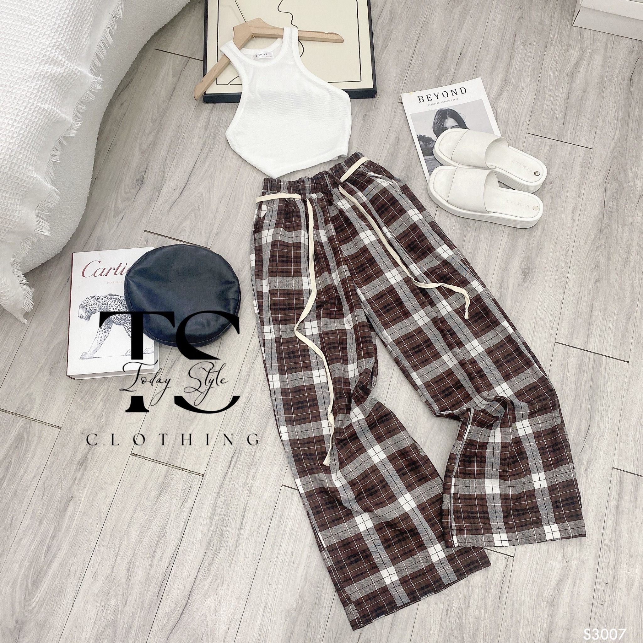  SET ÁO CROPTOP QUẦN SUÔNG DÀI - S3007 