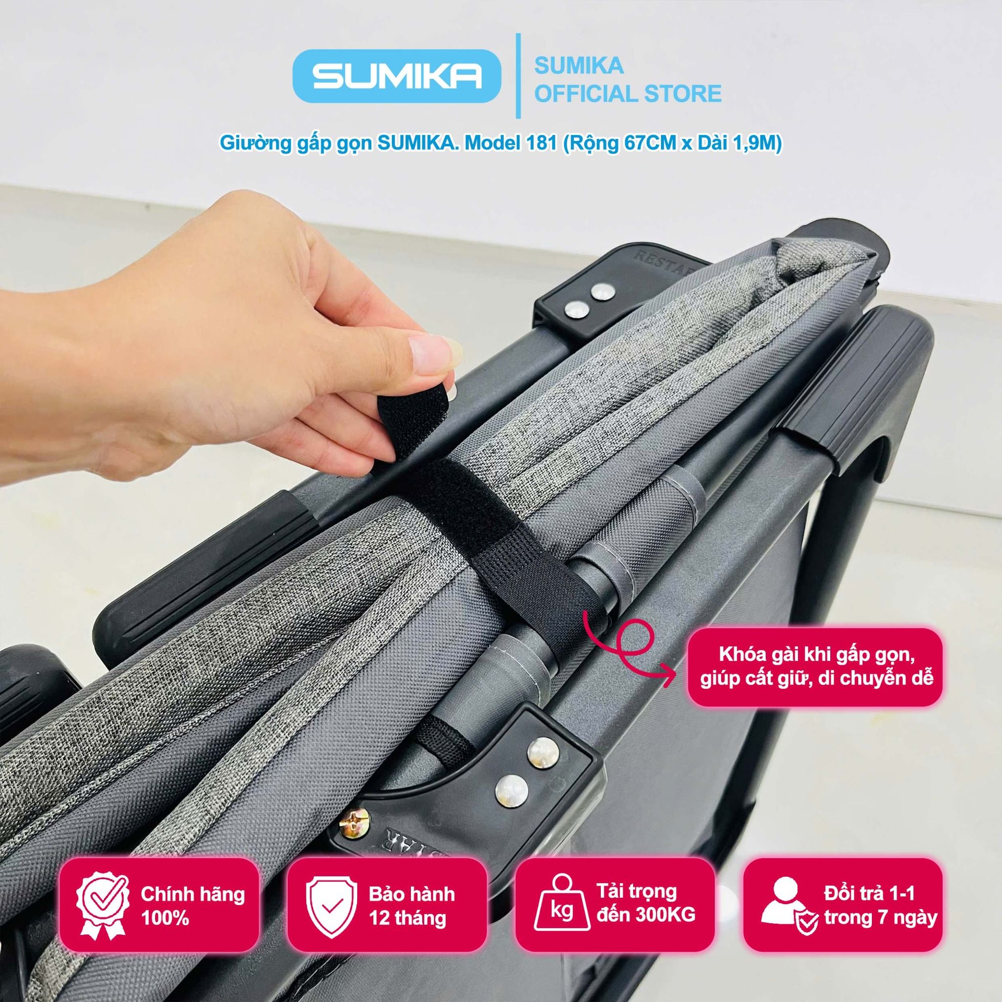 Giường xếp gấp gọn đa năng SUMIKA 181