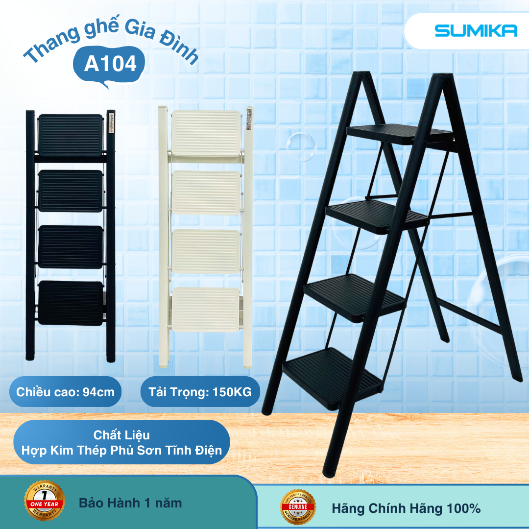 Thang nhôm ghế 4 bậc SUMIKA A104