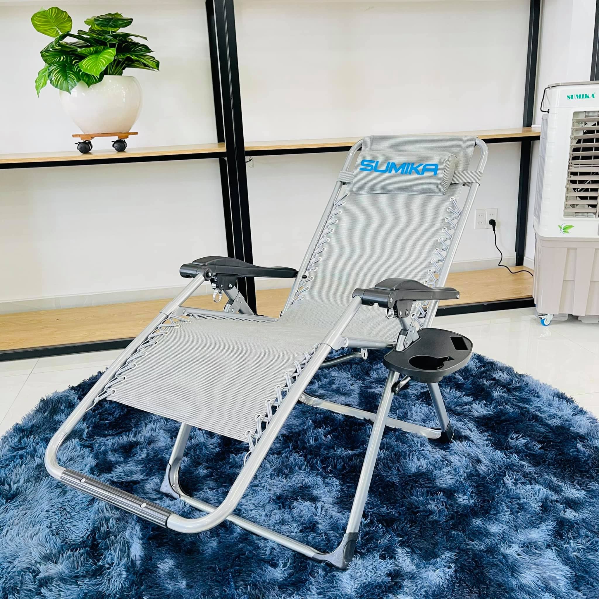 Ghế xếp thư giãn Sumika 179 Grey (Lưới xám)