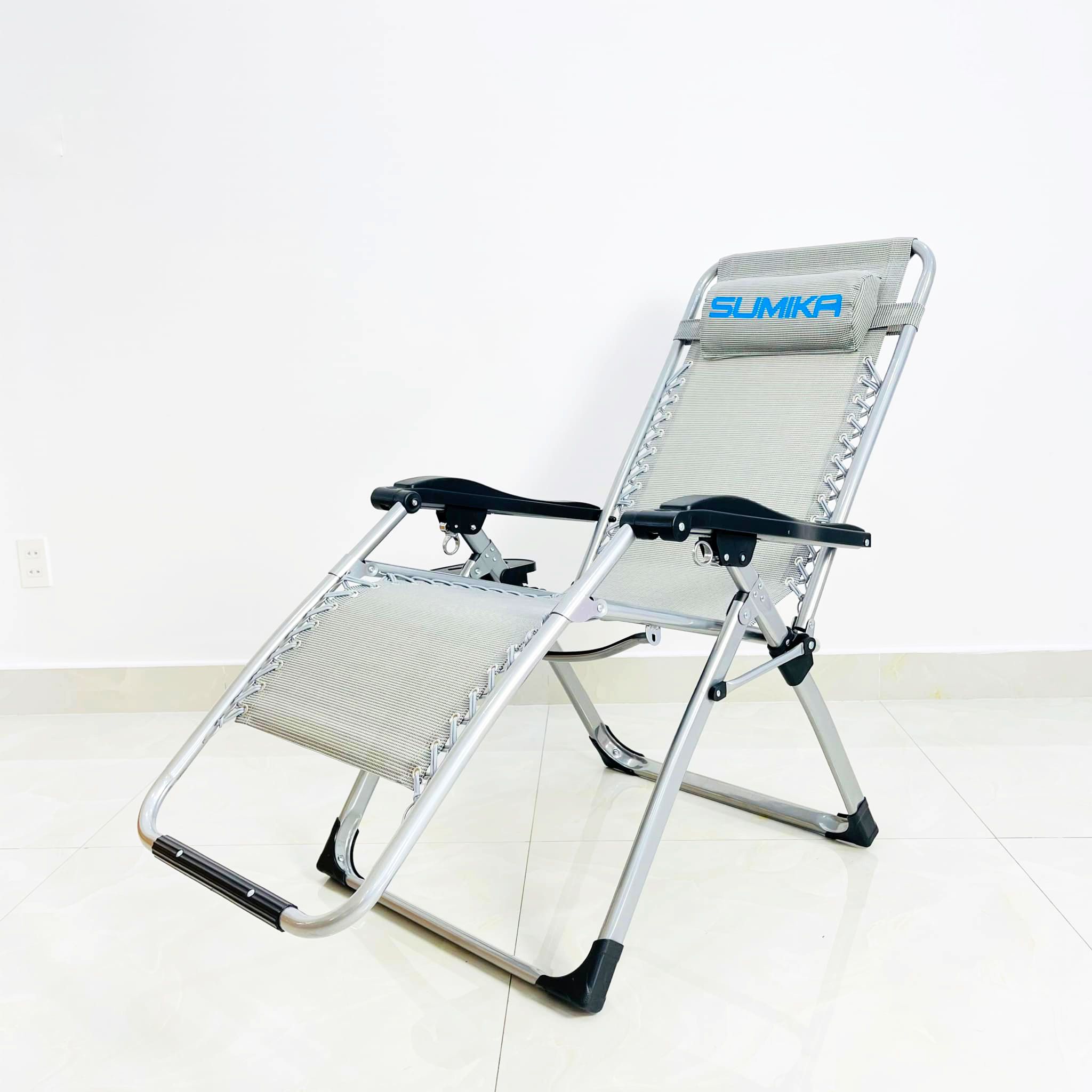Ghế xếp thư giãn Sumika 179 Grey (Lưới xám)