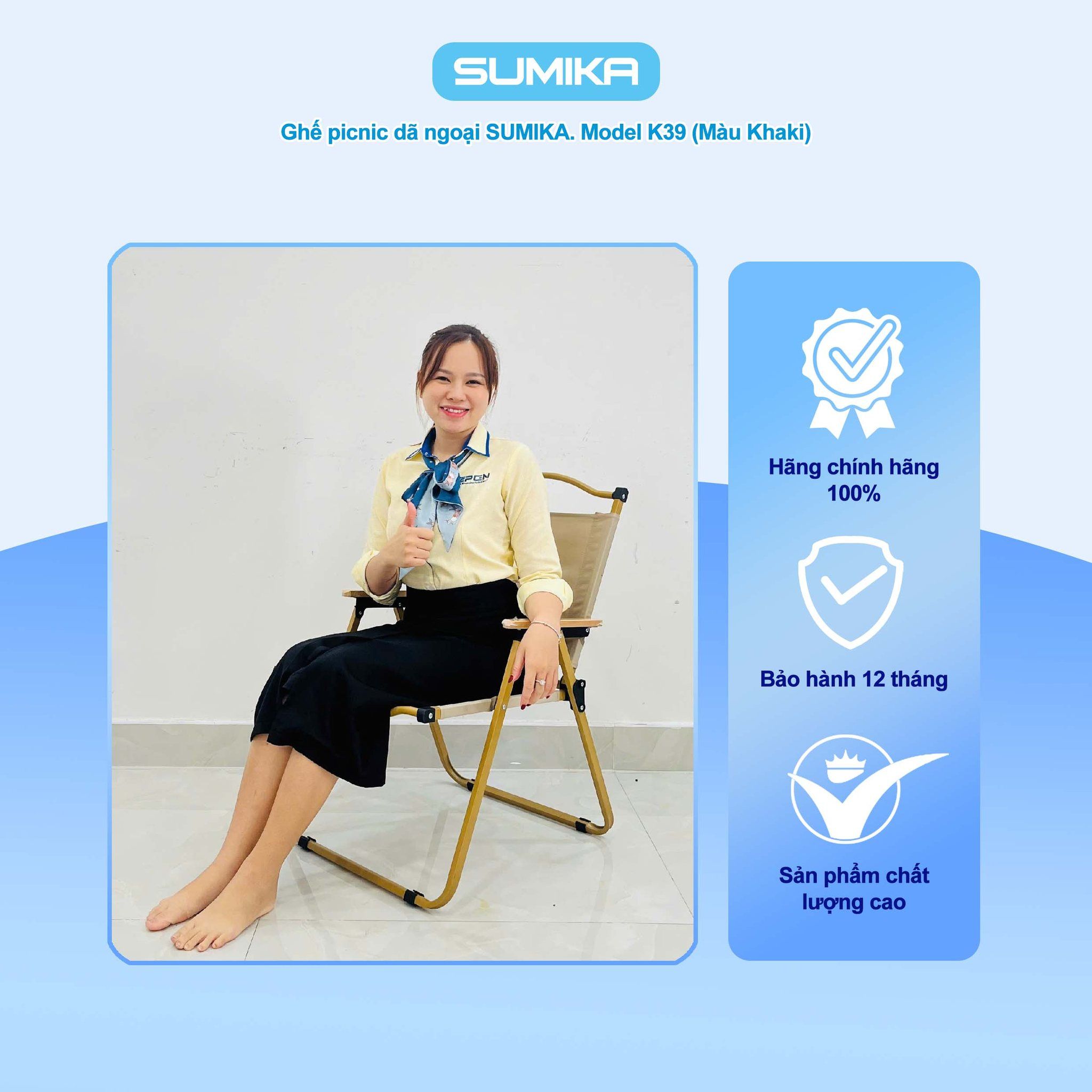 Ghế xếp thư giãn du lịch có lưng tựa SUMIKA K39