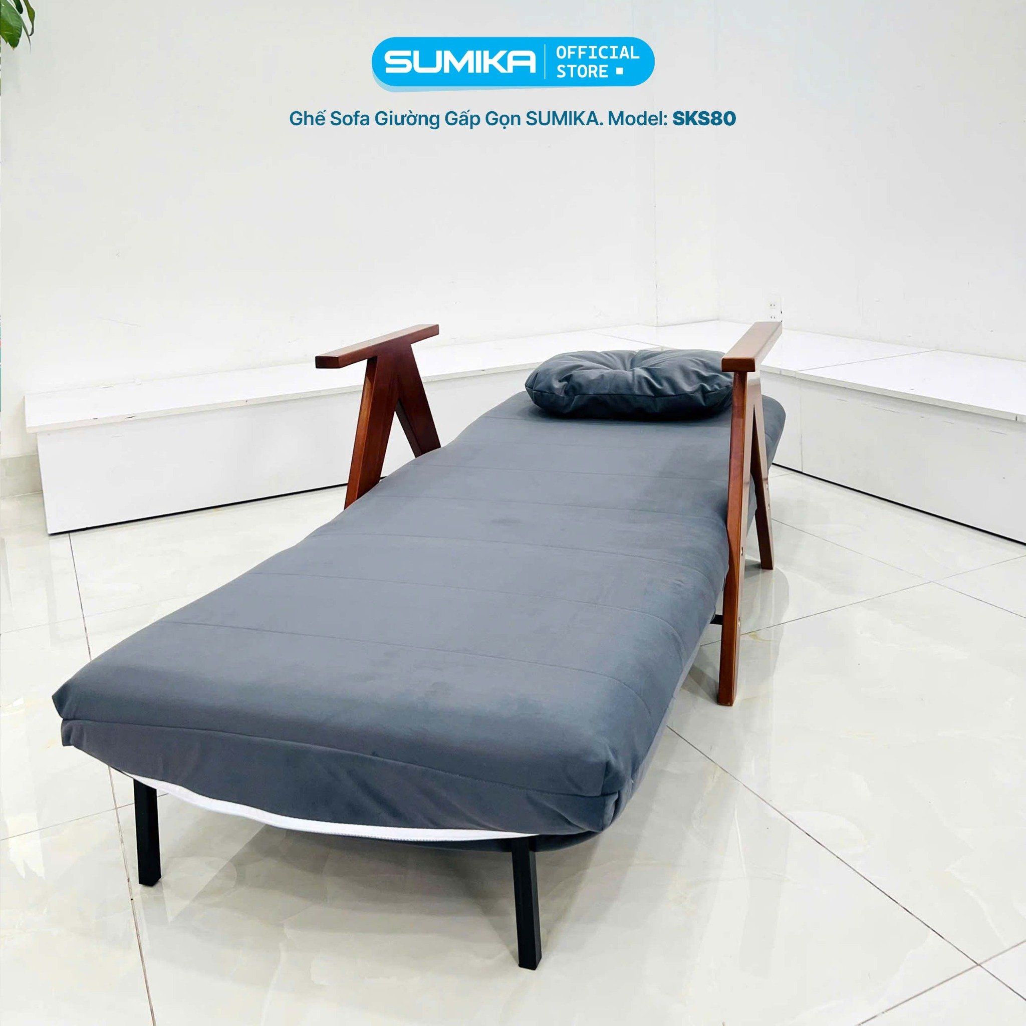 Ghế sofa giường gấp gọn SUMIKA SKS80, rộng 80cm