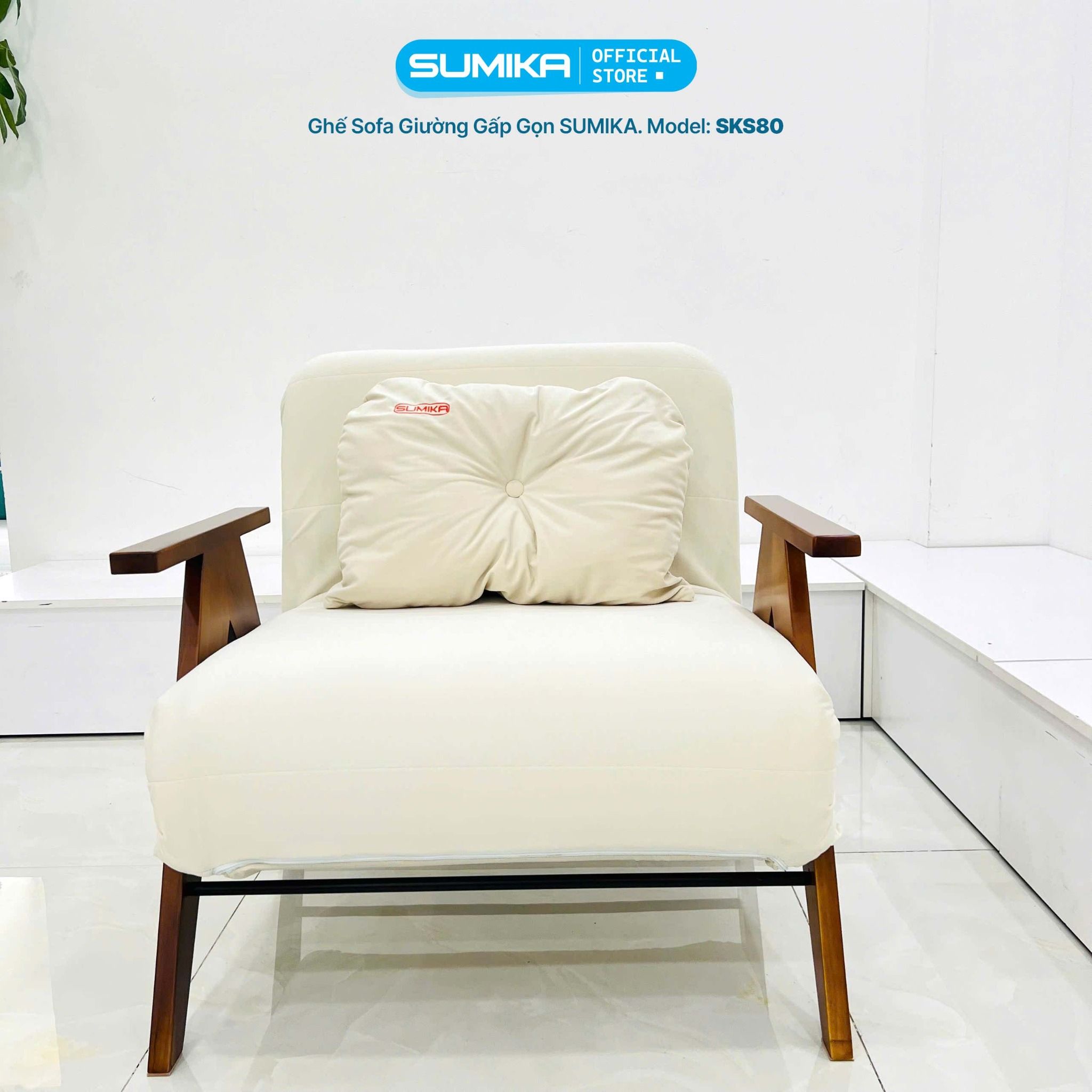 Ghế sofa giường gấp gọn SUMIKA SKS80, rộng 80cm