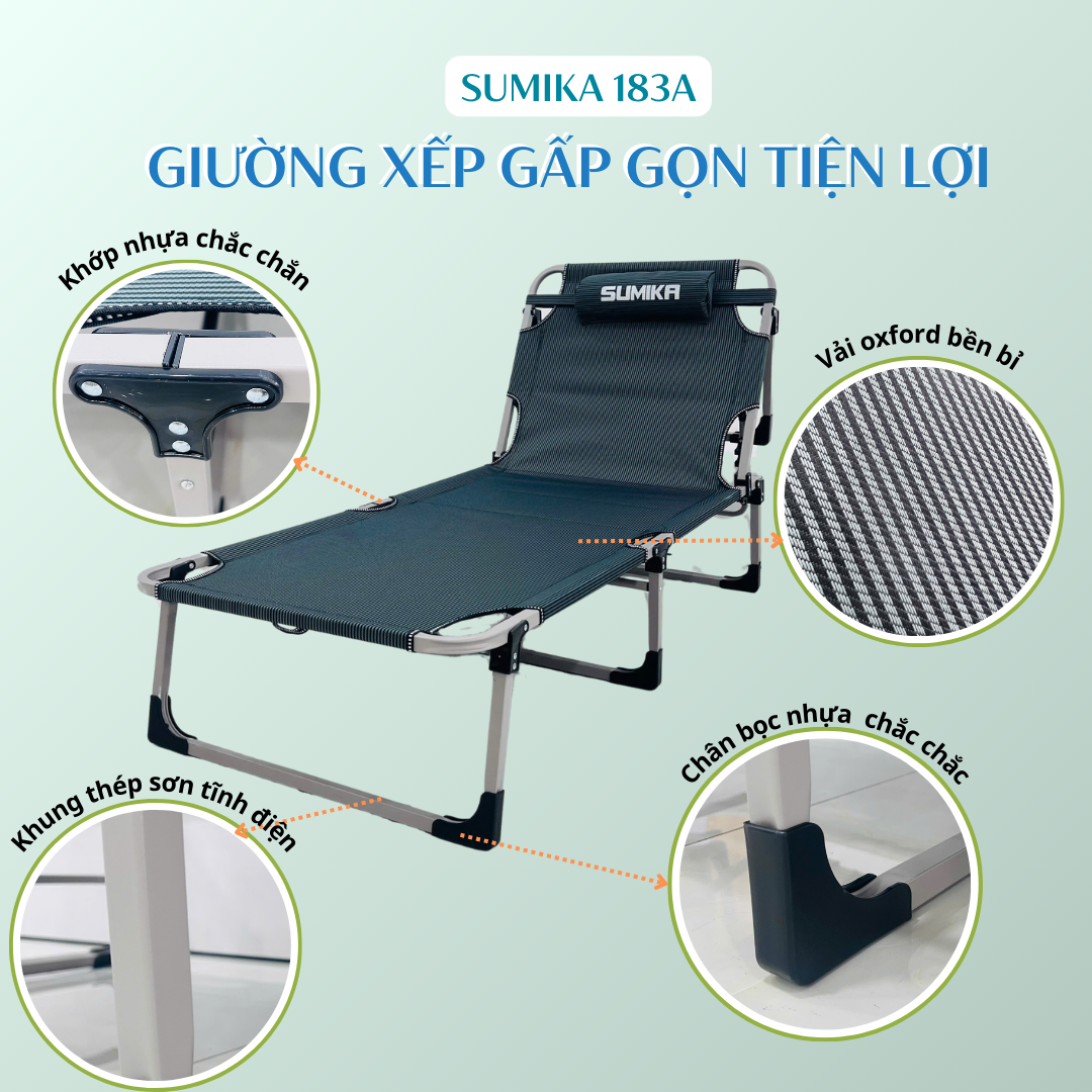 Giường bố xếp gọn đa năng SUMIKA 183A