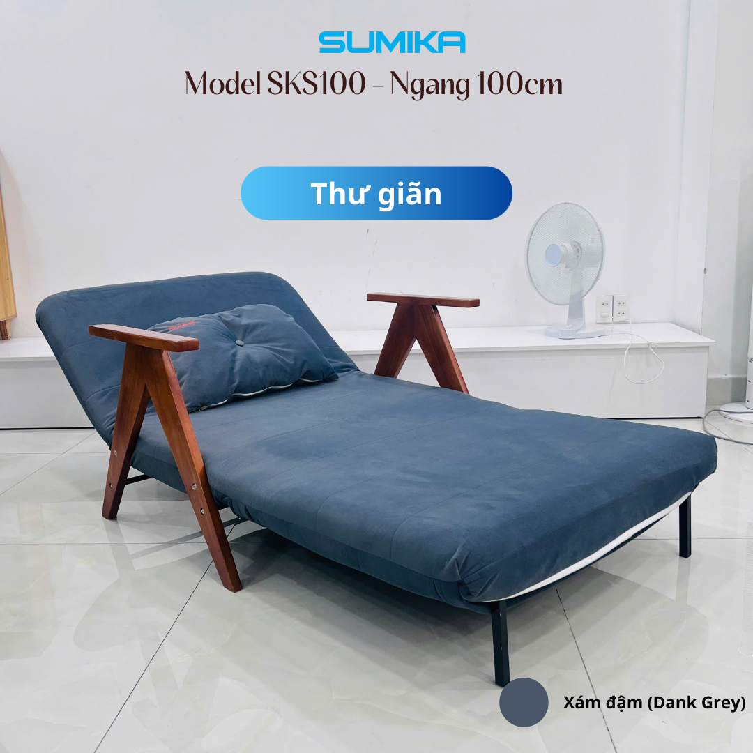 Ghế sofa giường gấp gọn SUMIKA SKS100, rộng 100cm