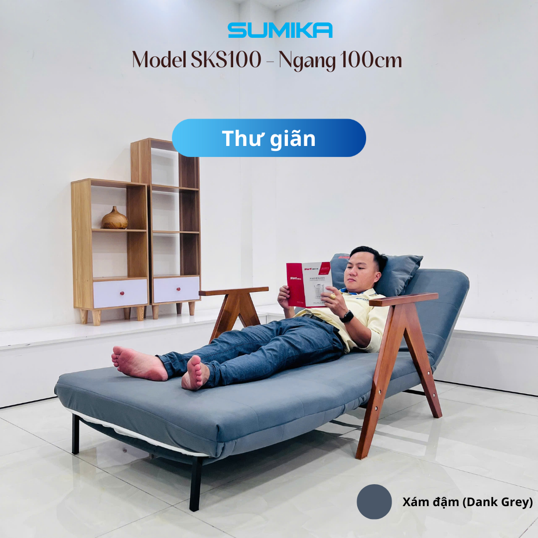 Ghế sofa giường gấp gọn SUMIKA SKS100, rộng 100cm