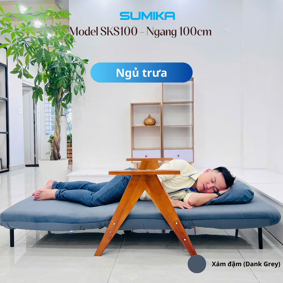 Ghế sofa giường gấp gọn SUMIKA SKS100, rộng 100cm