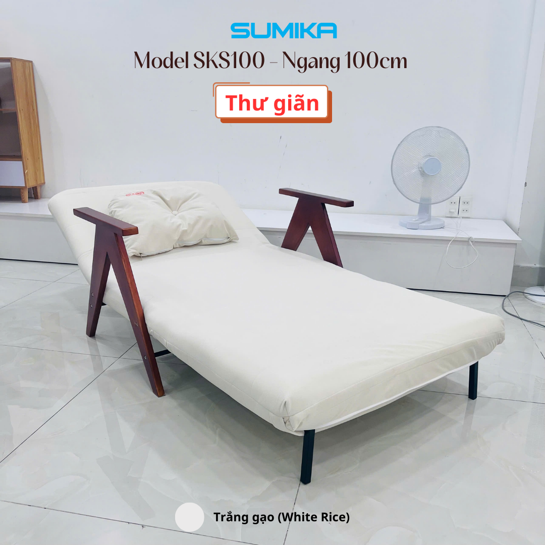 Ghế sofa giường gấp gọn SUMIKA SKS100, rộng 100cm