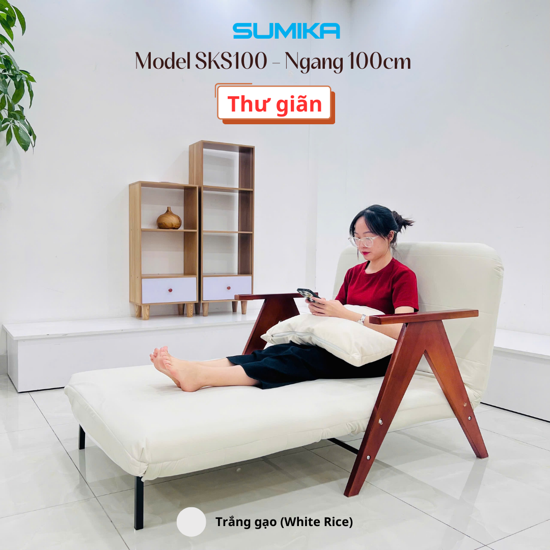 Ghế sofa giường gấp gọn SUMIKA SKS100, rộng 100cm