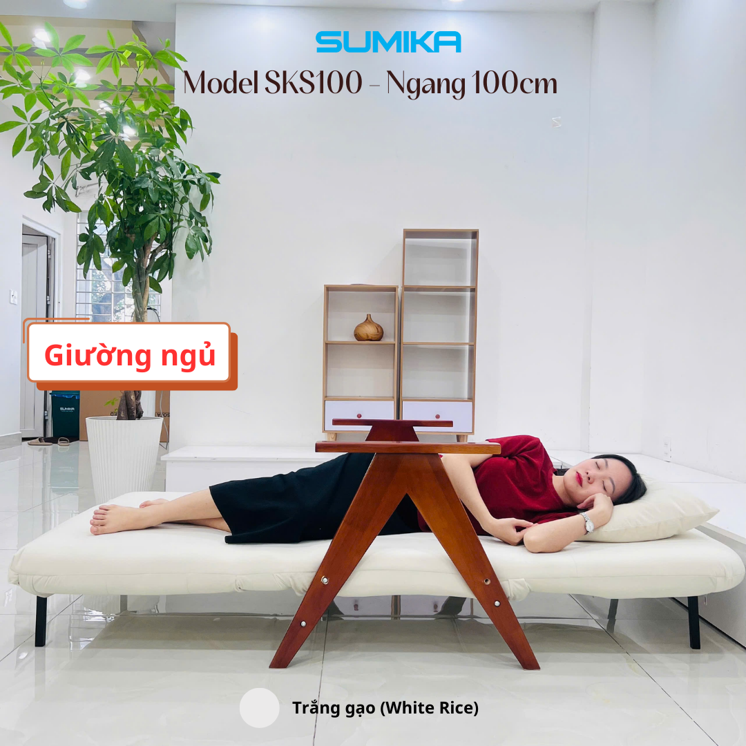 Ghế sofa giường gấp gọn SUMIKA SKS100, rộng 100cm