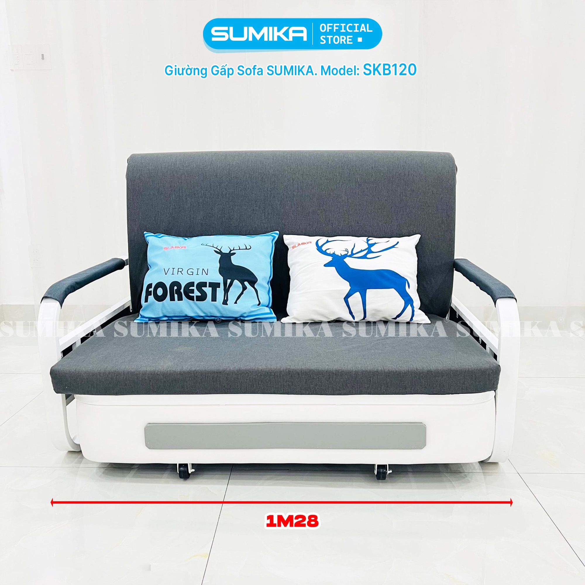 Giường xếp sofa gấp gọn SUMIKA SKB120, chiều rộng 1m2