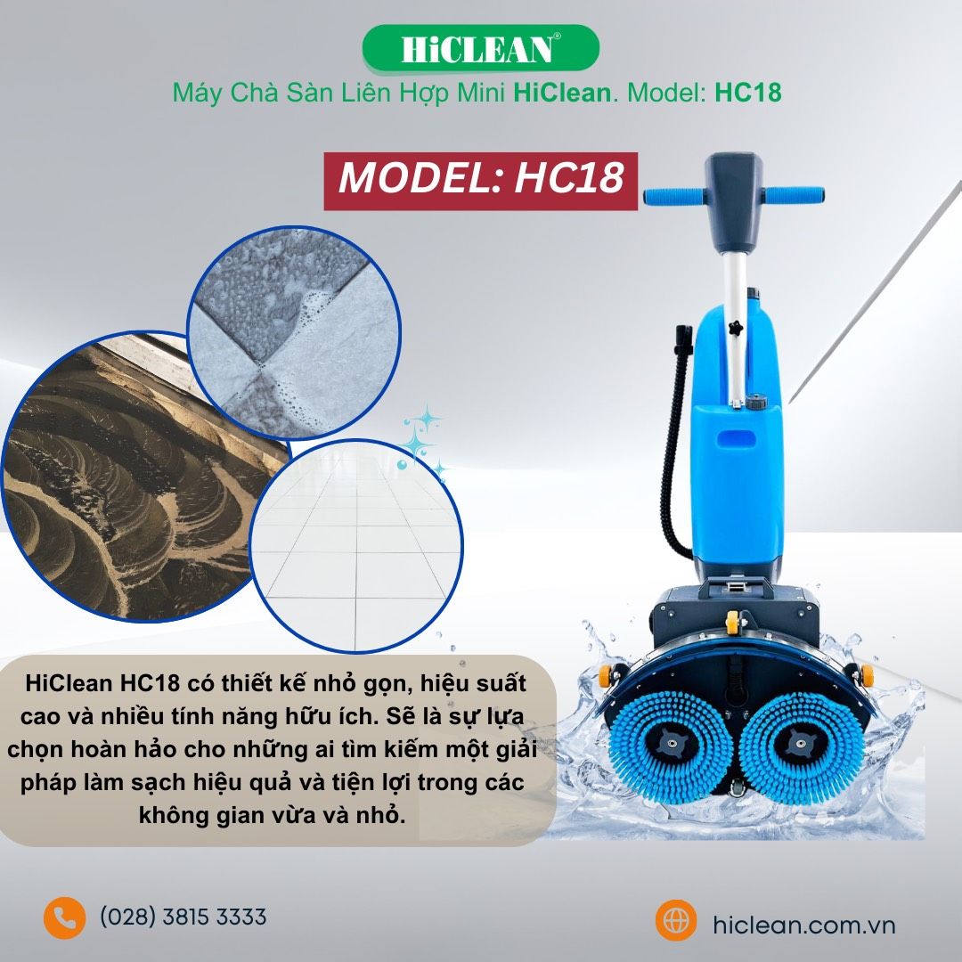 Máy chà sàn liên hợp mini HiClean HC18
