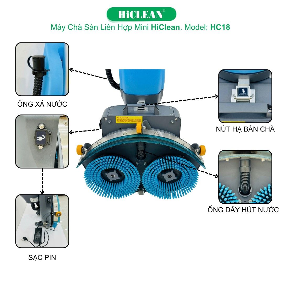 Máy chà sàn liên hợp mini HiClean HC18