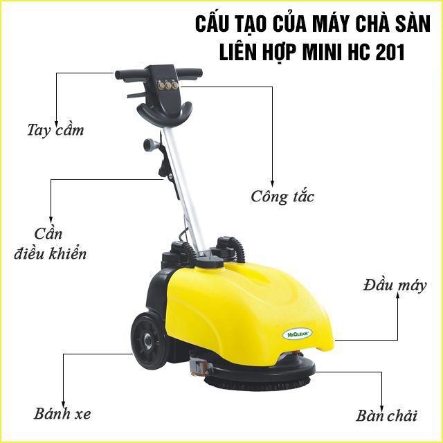 Máy chà sàn liên hợp mini HiClean HC 201