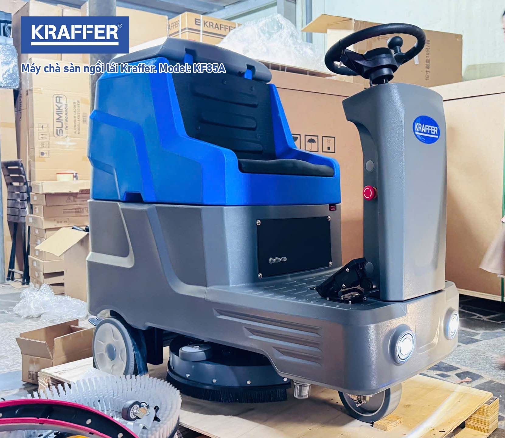 Máy chà sàn ngồi lái KRAFFER KF85A dùng bình