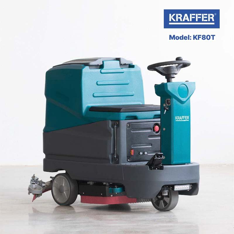 Máy chà sàn ngồi lái KRAFFER KF80T, dùng bình