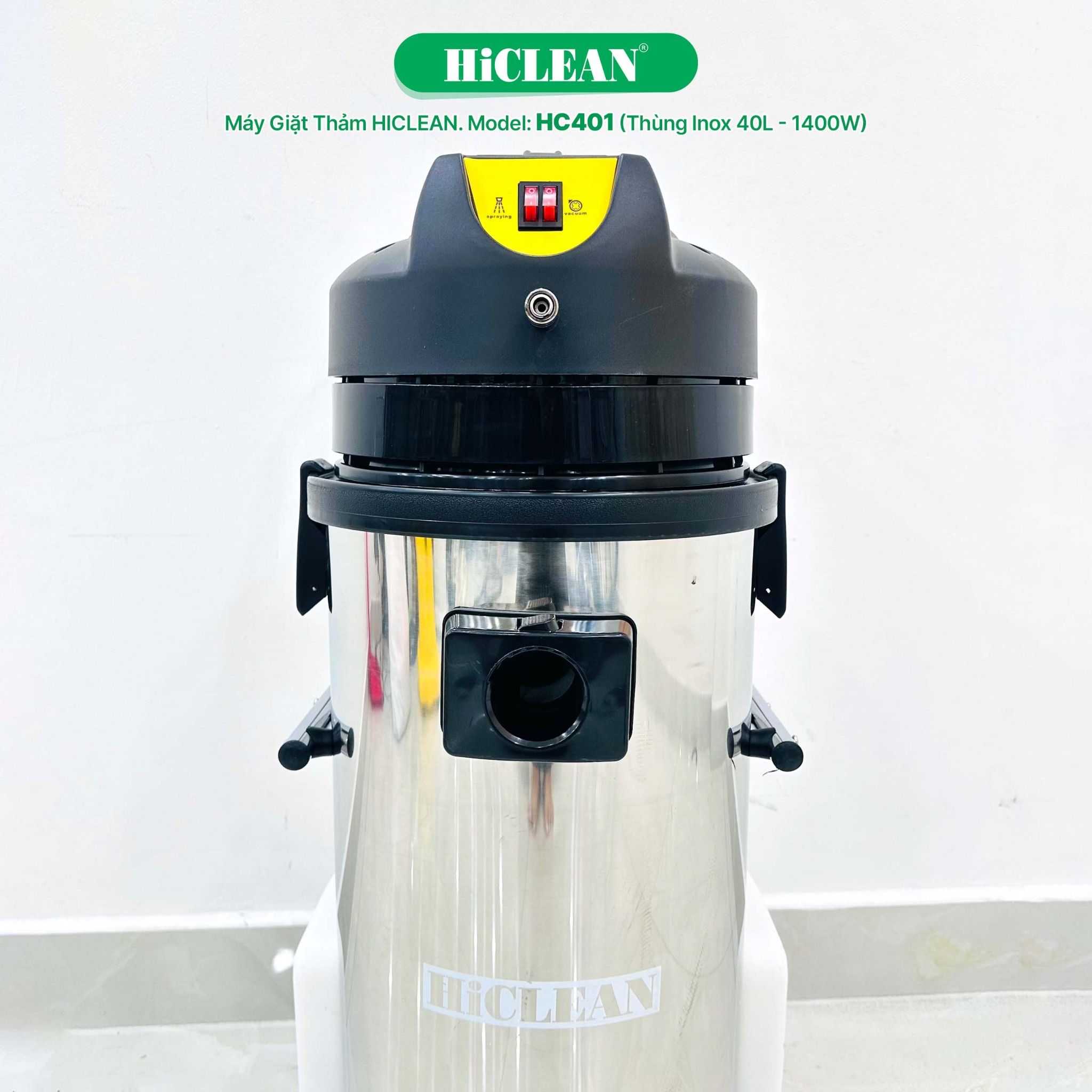 Máy giặt thảm phun hút HICLEAN HC401, công suất 1400W
