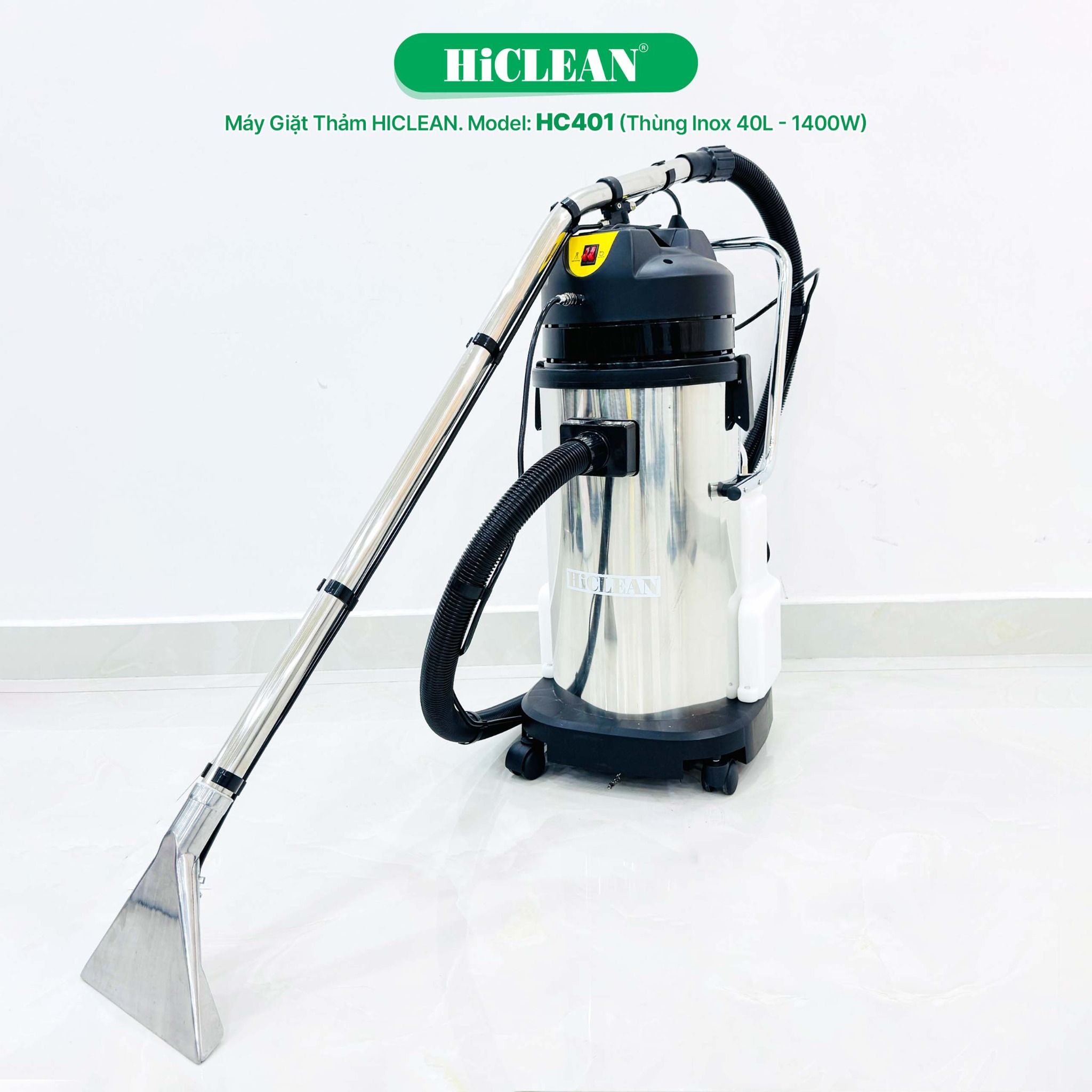 Máy giặt thảm phun hút HICLEAN HC401, công suất 1400W