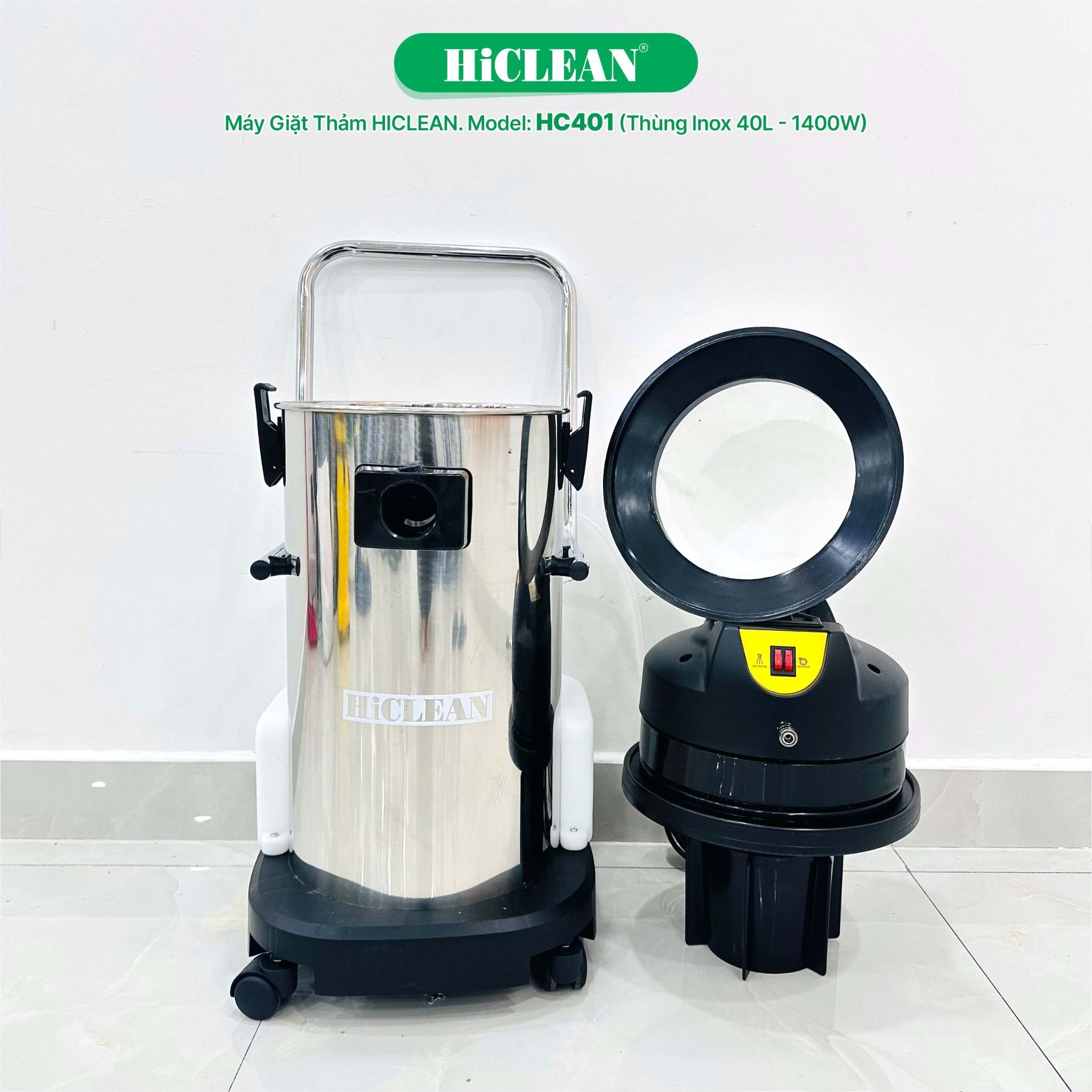 Máy giặt thảm phun hút HICLEAN HC401, công suất 1400W