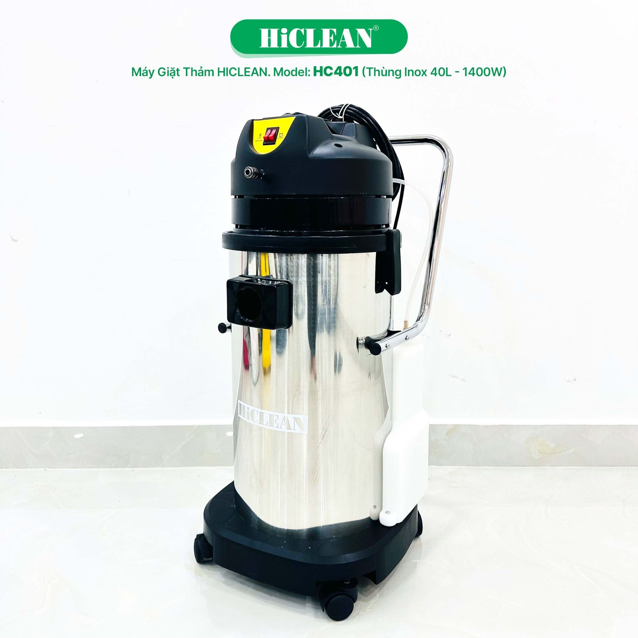Máy giặt thảm phun hút HICLEAN HC401, công suất 1400W