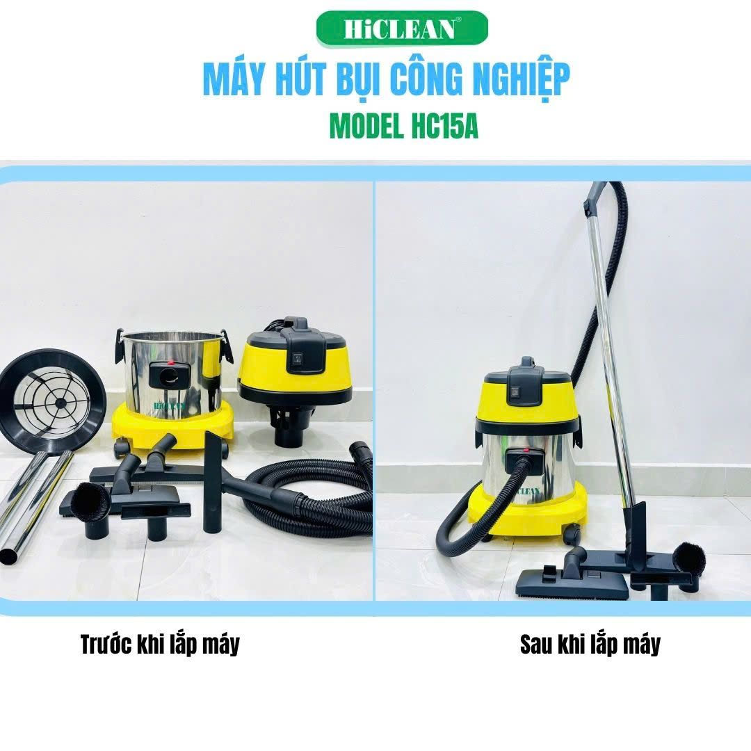 Máy hút bụi công nghiệp HiClean HC15A, công suất 1500W