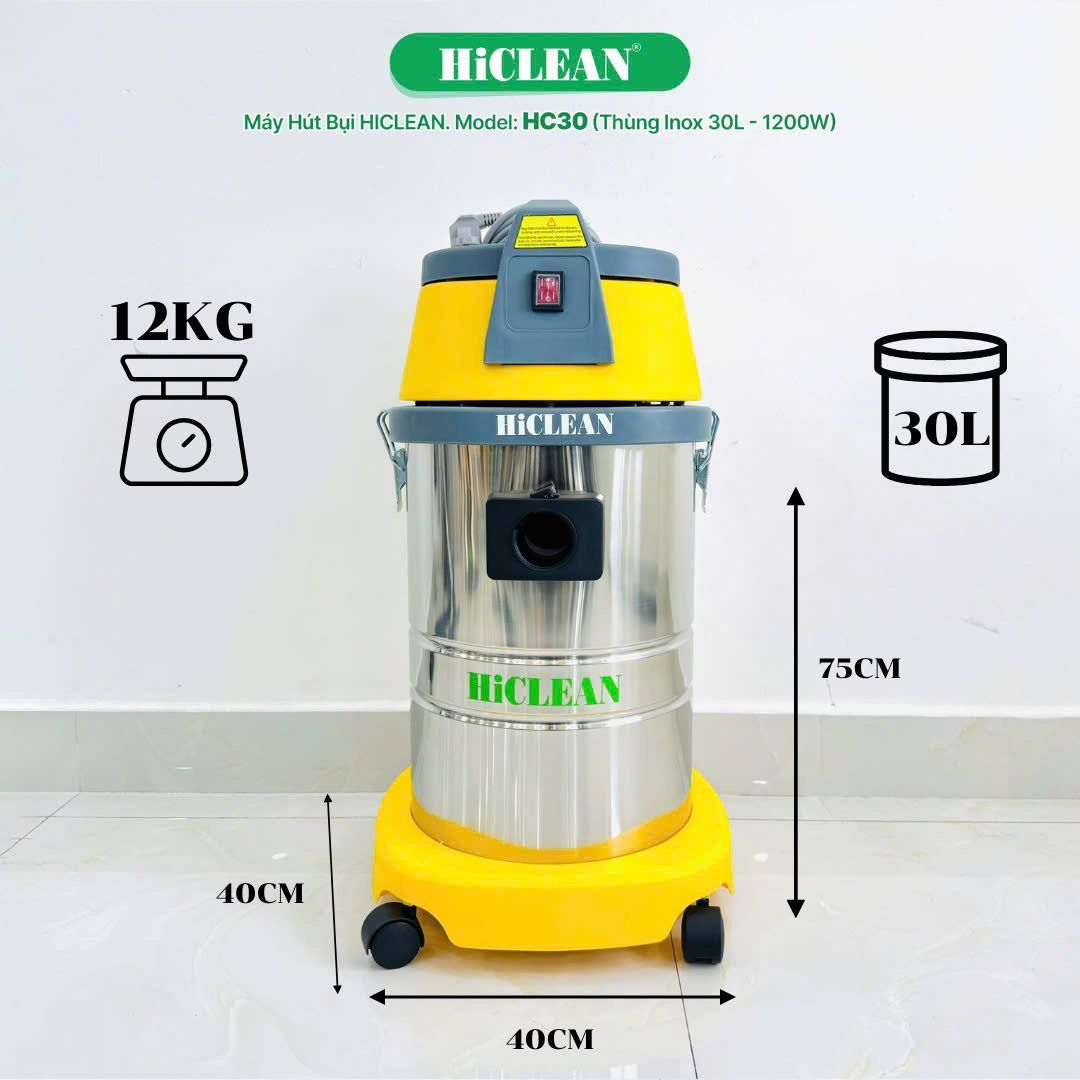 Máy hút bụi khô ướt HiClean HC30, công suất 1200W