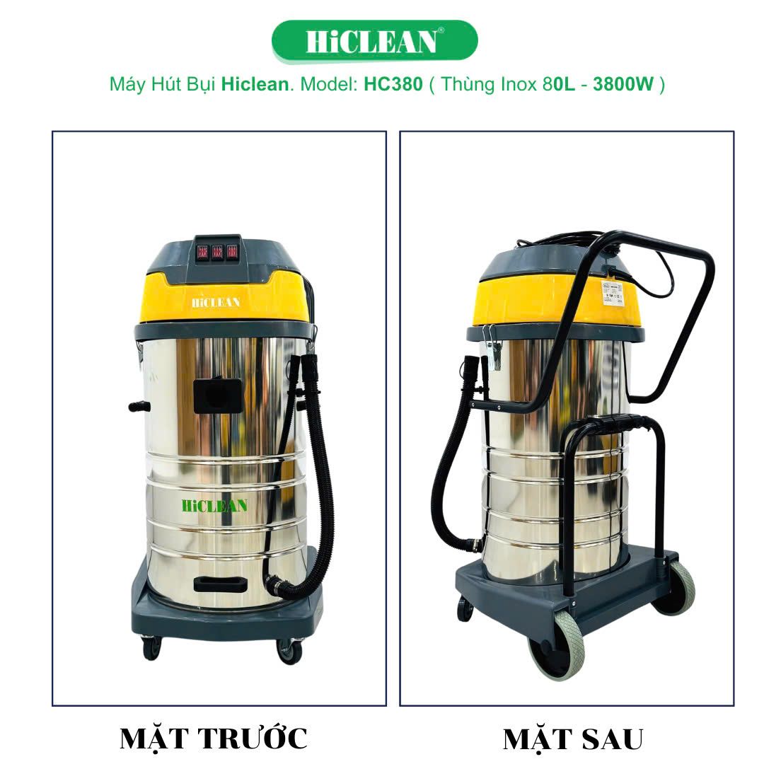 Máy hút bụi công nghiệp HiClean HC380, công suất 3800W