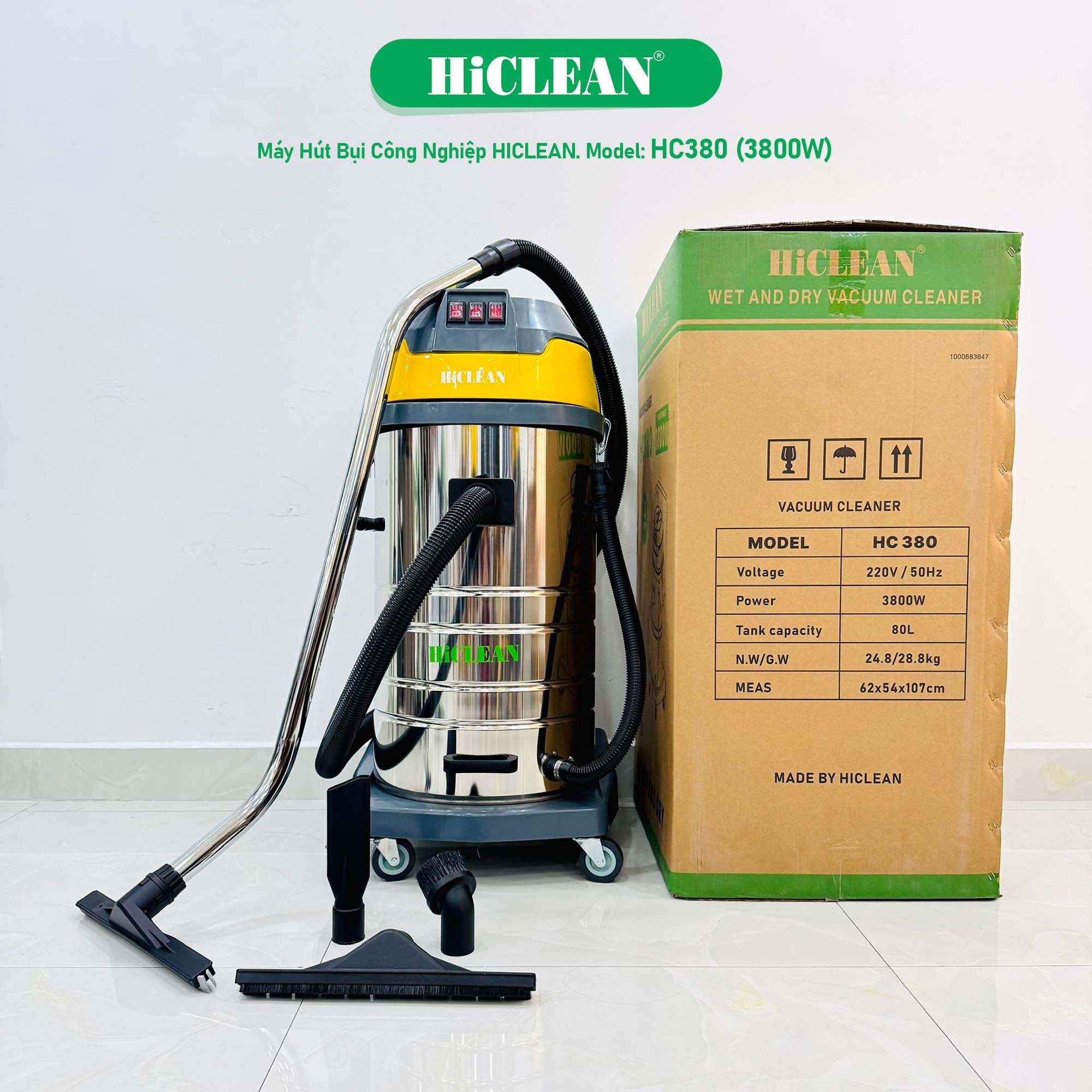Máy hút bụi công nghiệp HiClean HC380, công suất 3800W