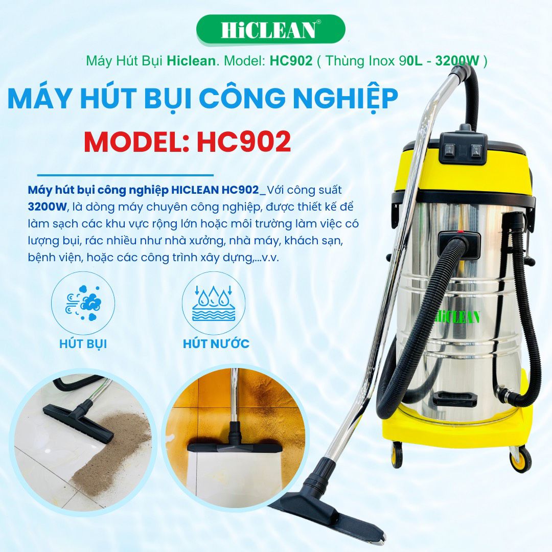 Máy hút bụi công nghiệp HiClean HC902