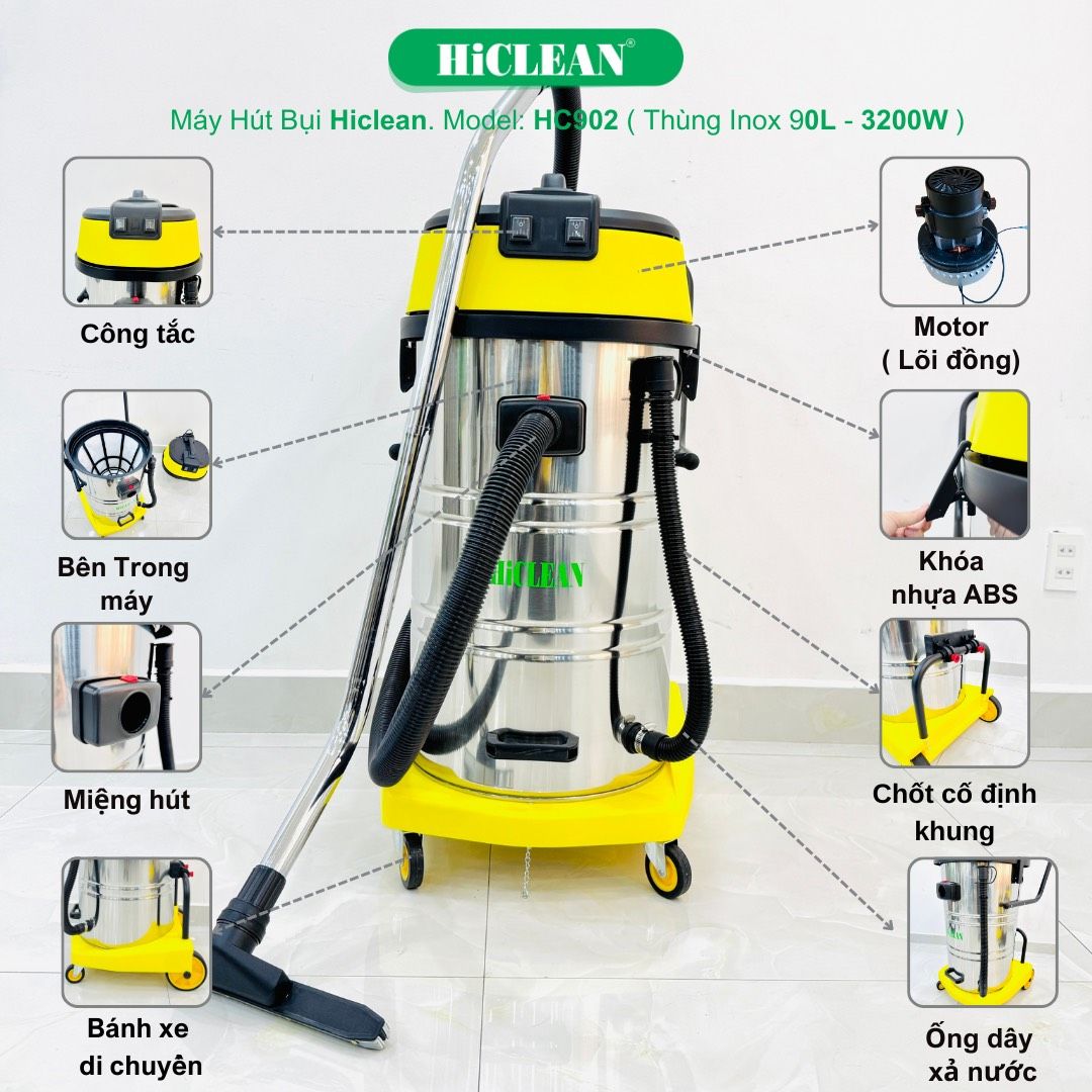 Máy hút bụi công nghiệp HiClean HC902